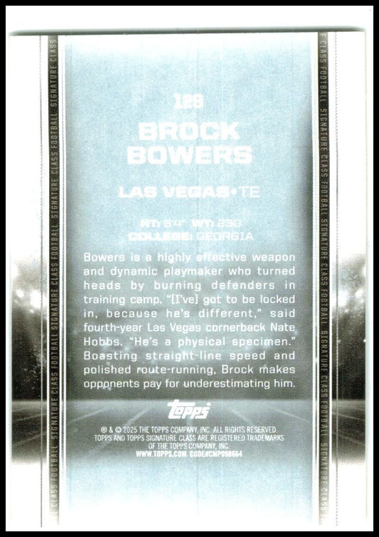 2024 Topps Signature Class Red & Yellow #129 Brock Bowers Rookie Raiders