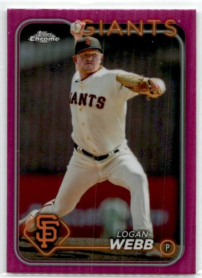 2024 Topps Chrome Pink Refractors #168 Logan Webb San Francisco Giants
