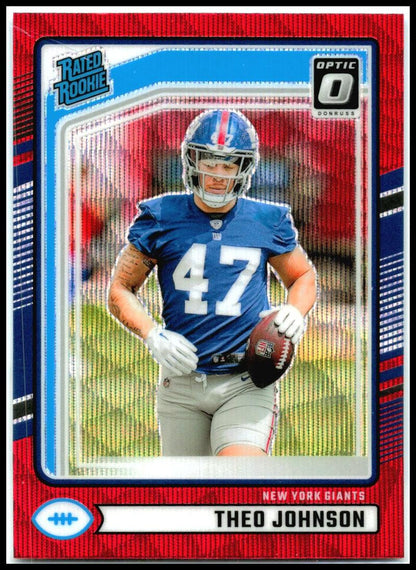 2024 Donruss Optic Rated Rookies Preview Red Wave #357 Theo Johnson Rookie