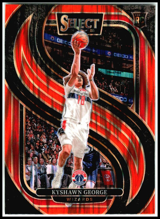 2024-25 Panini Select Orange Flash #177 Kyshawn George Rookie Washington Wizards