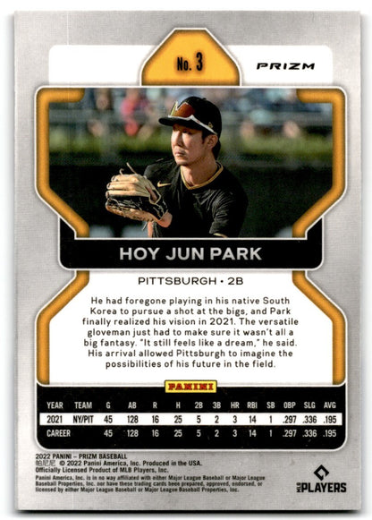 2022 Panini Prizm Red White Blue Hoy Jun Park Rookie Pittsburgh Pirates #3