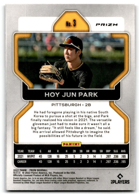 2022 Panini Prizm Red White Blue Hoy Jun Park Rookie Pittsburgh Pirates #3
