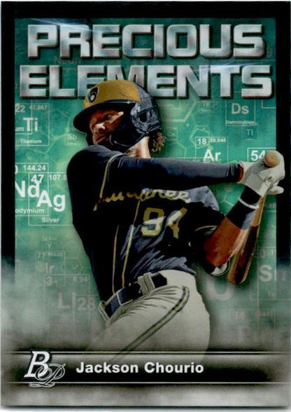 2023 Bowman Platinum Precious Elements #PE-18 Jackson Chourio Milwaukee Brewers