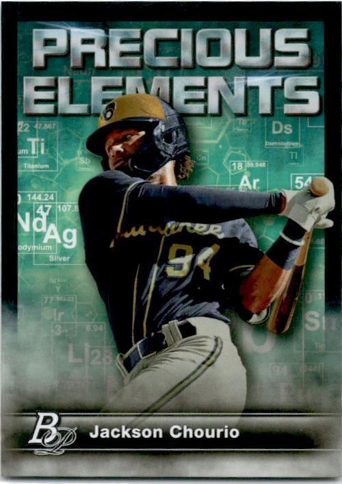 2023 Bowman Platinum Precious Elements #PE-18 Jackson Chourio Milwaukee Brewers