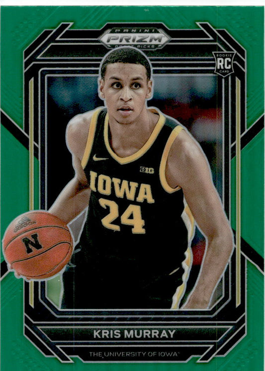 2023 Panini Prizm Draft Picks Green #49 Kris Murray Iowa Hawkeyes / Trail Blazer