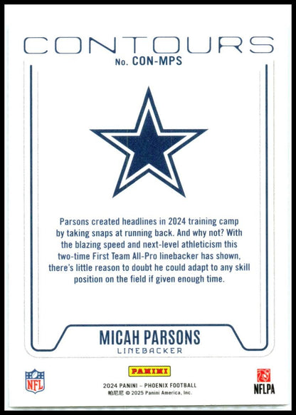 2024 Panini Phoenix Contours #CON-MPS Micah Parsons Dallas Cowboys