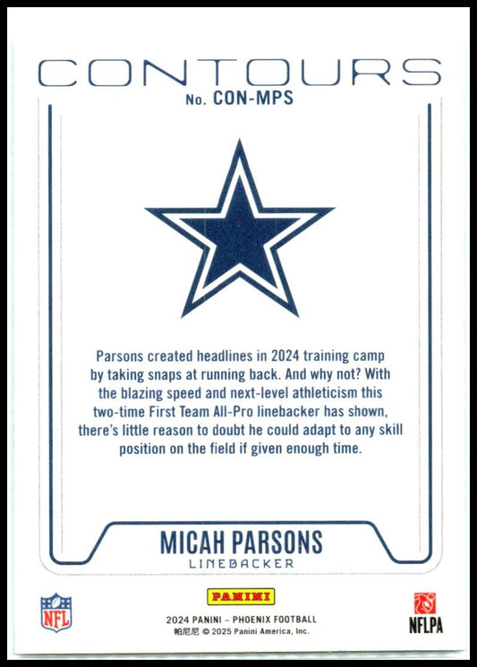 2024 Panini Phoenix Contours #CON-MPS Micah Parsons Dallas Cowboys