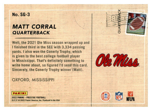 2022 Panini Prestige #SG-3 Matt Corral