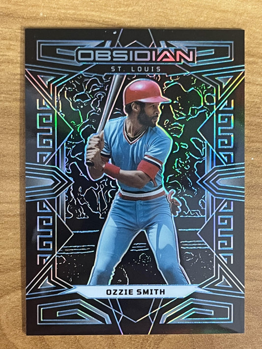 2023 Panini Chronicles Obsidian Electric Etch Carolina Blue #44 Ozzie Smith