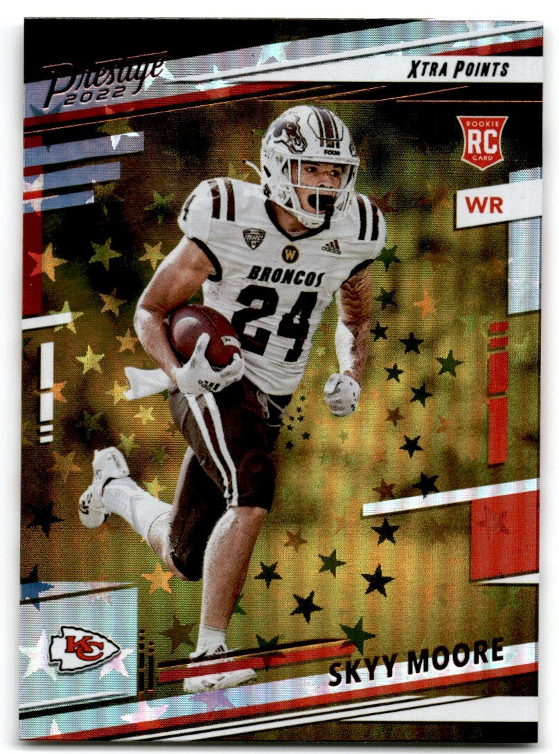 2022 Panini Prestige Xtra Points Astral Skyy Moore Rookie Kansas City Chiefs
