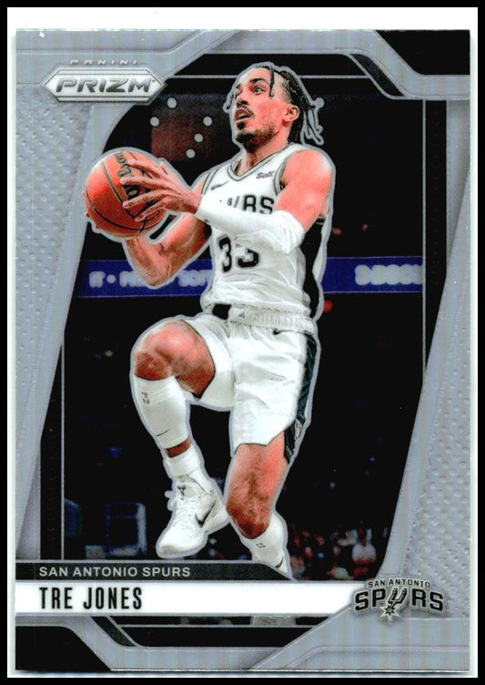 2024-25 Panini Prizm Prizms Silver #61 Tre Jones San Antonio Spurs