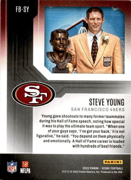 2022 Score First Ballot Purple #FB-SY Steve Young San Francisco 49ers
