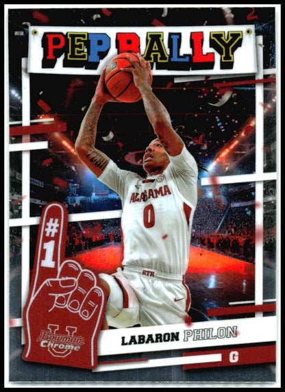 2024-25 Bowman University Chrome Pep Rally #PR-21 Labaron Philon Crimson Tide