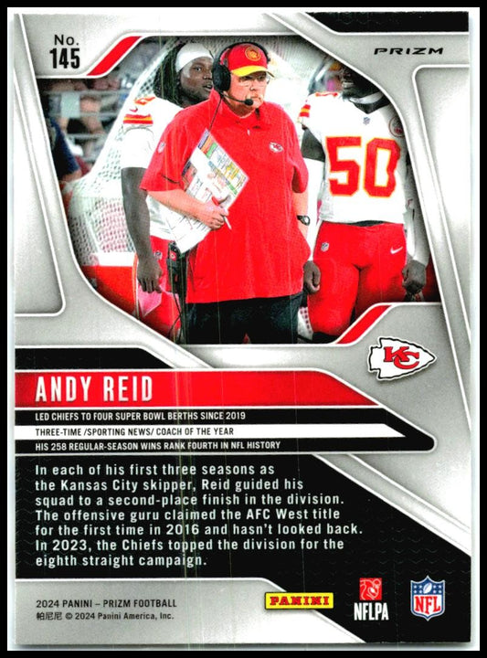 2024 Panini Prizm Red White and Blue #145 Andy Reid Kansas City Chiefs