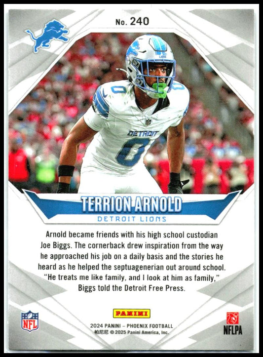 2024 Panini Phoenix #240 Terrion Arnold Rookie Detroit Lions