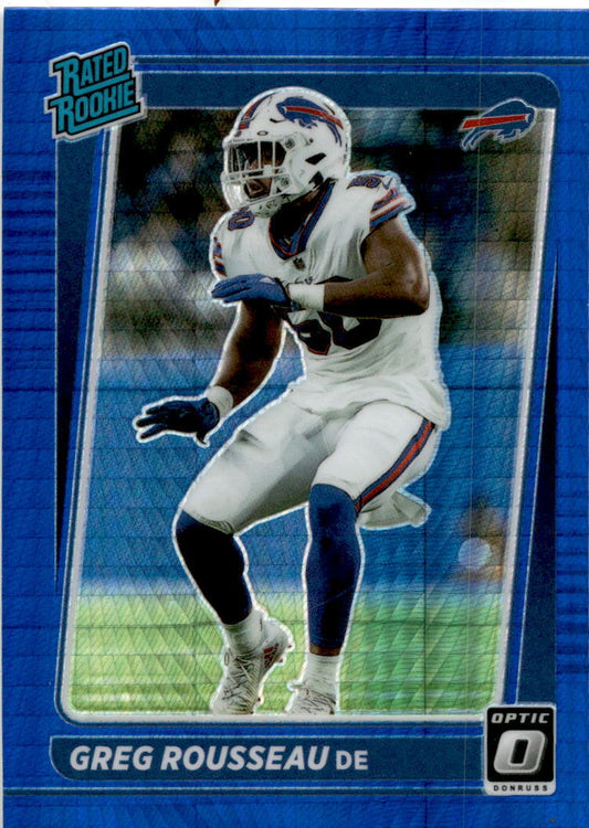 2021 Donruss Optic Blue Hyper #253 Greg Rousseau Rookie Buffalo Bills