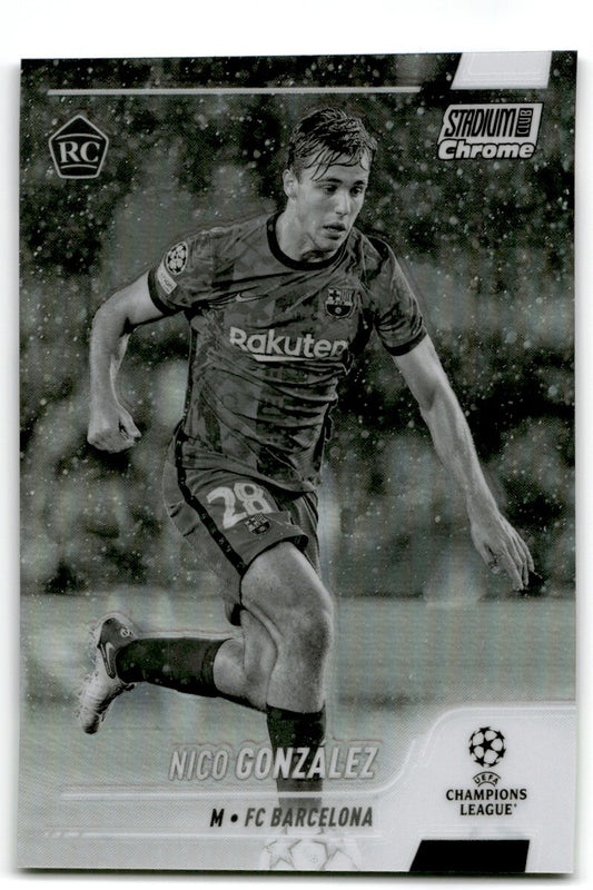 2021 Stadium Club Chrome UEFA Champions League Black & White Nico González