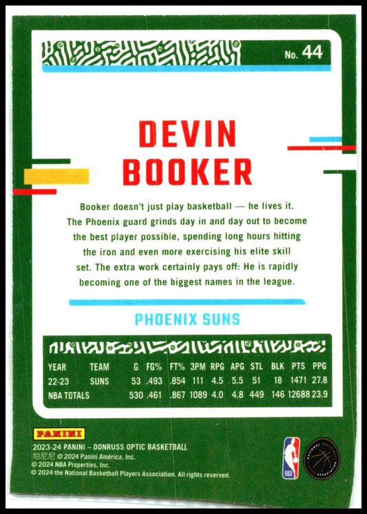 2023-24 Donruss Optic #44 Devin Booker Phoenix Suns