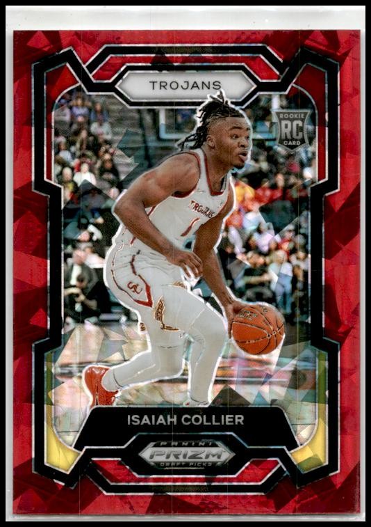 2024 Panini Prizm Draft Picks Prizms Red Ice #2 Isaiah Collier USC Trojans