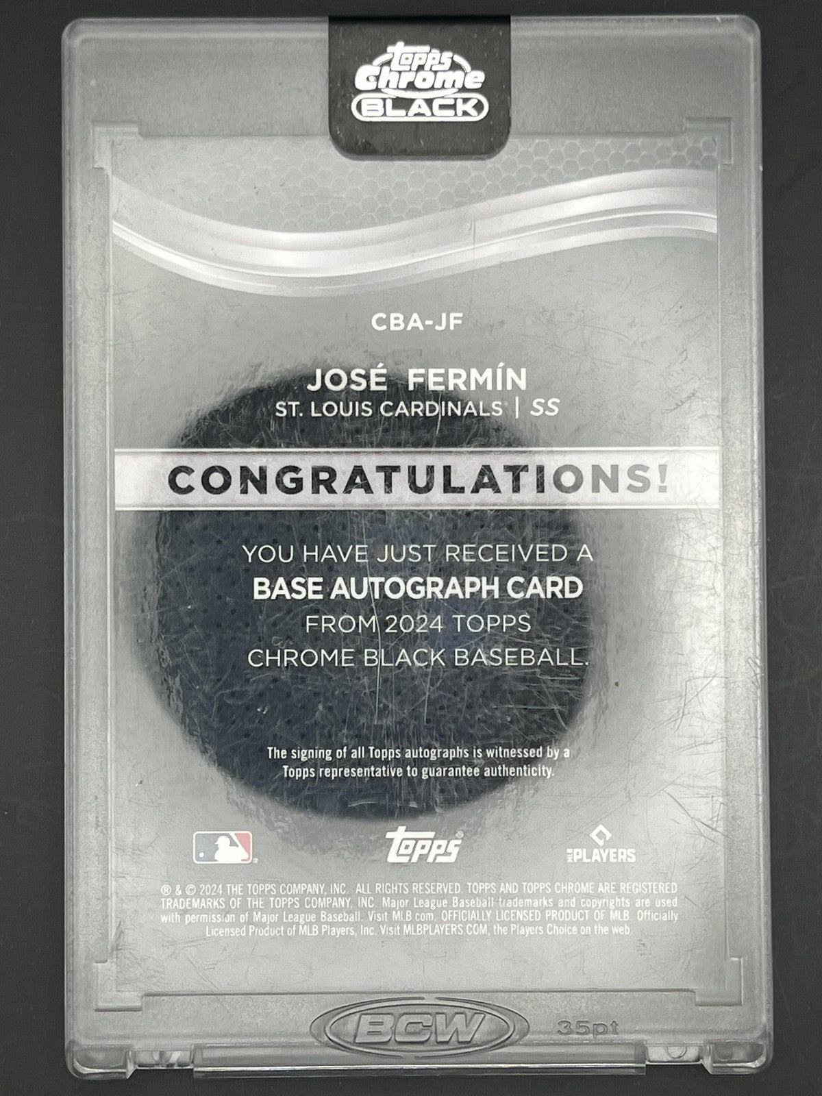 2024 Topps Chrome Black Auto Gold Mini-Diamond #CBA-JF José Fermín Auto /50