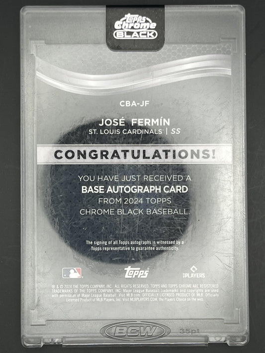 2024 Topps Chrome Black Auto Gold Mini-Diamond #CBA-JF José Fermín Auto /50