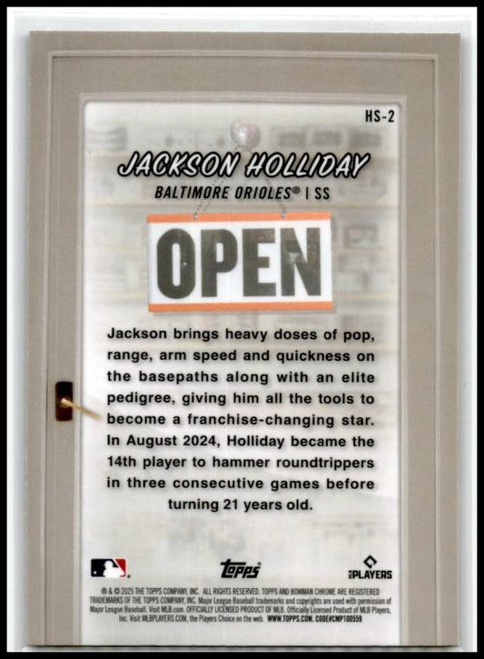 2025n Bowman Hobby Stars #HS-2 Jackson Holliday Orioles