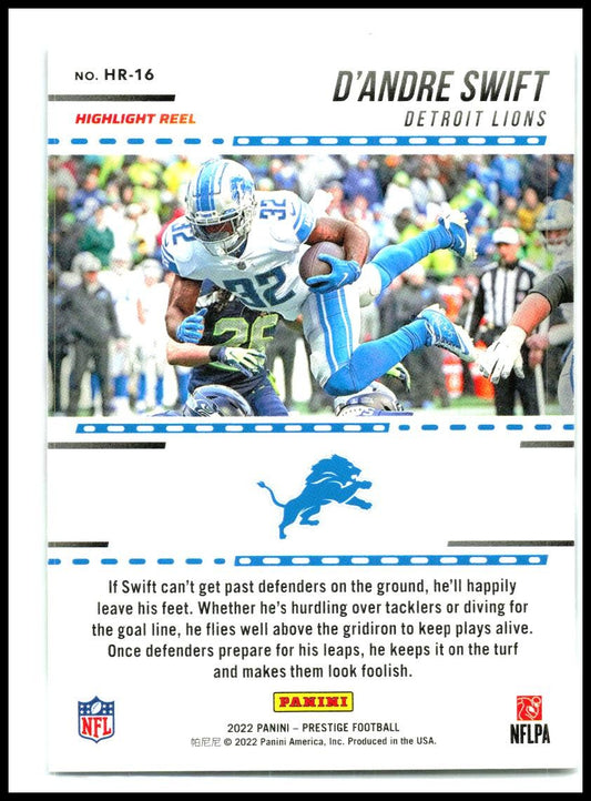 2022 Panini Prestige Highlight Reel #HR-16 D'Andre Swift Detroit Lions
