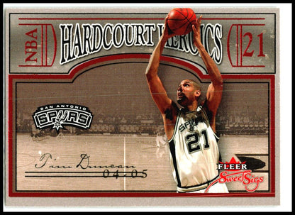 2004-05 Fleer Sweet Sigs Hardcourt Heroics #21 HH Tim Duncan San Antonio Spurs