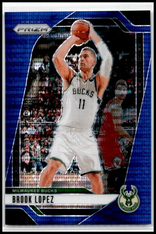 2024-25 Panini Prizm Prizms Blue Pulsar #74 Brook Lopez #/99 Milwaukee Bucks