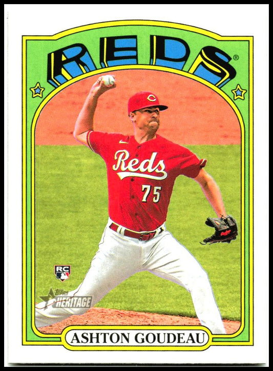 2021 Topps Heritage #610 Ashton Goudeau Rookie Cincinnati Reds