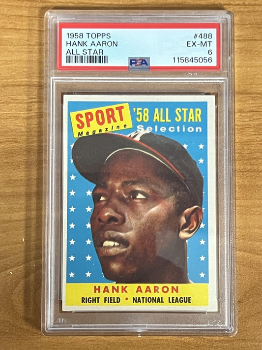 1958 Topps #488 Hank Aaron Milwaukee Braves
