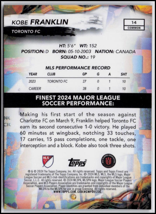 2024 Finest MLS #14 Kobe Franklin
