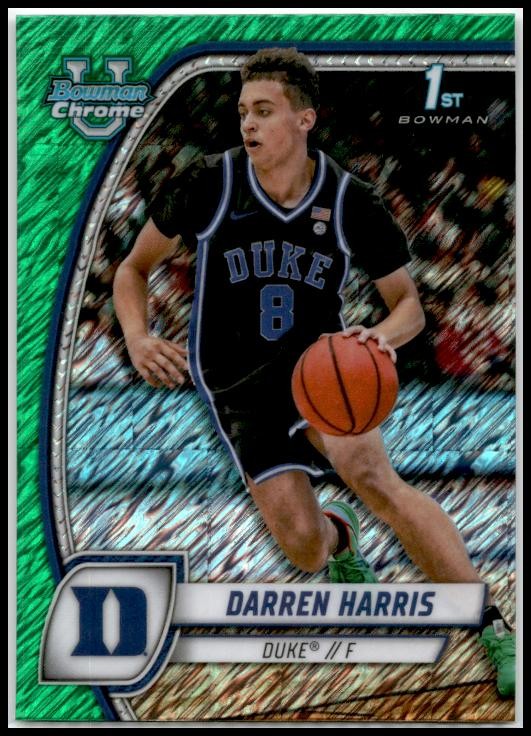 2024-25 Bowman University Chrome Green Shimmer #18 Darren Harris Duke