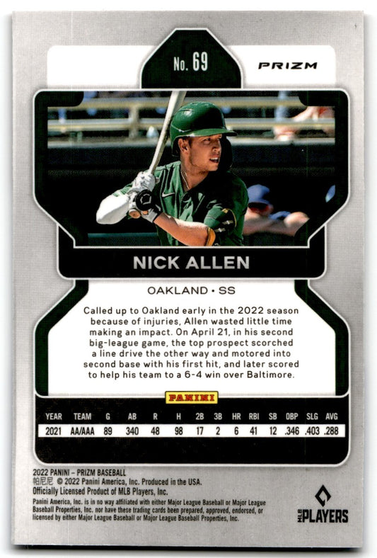 2022 Panini Prizm Red White Blue Nick Allen Rookie Oakland Athletics #69