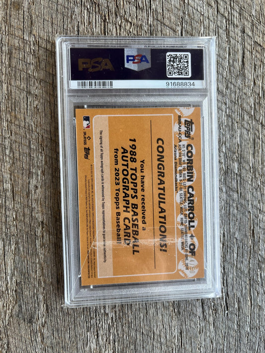 2023 Topps Update 1988 35th Anniversary Auto Gold Corbin Carroll Auto PSA 8