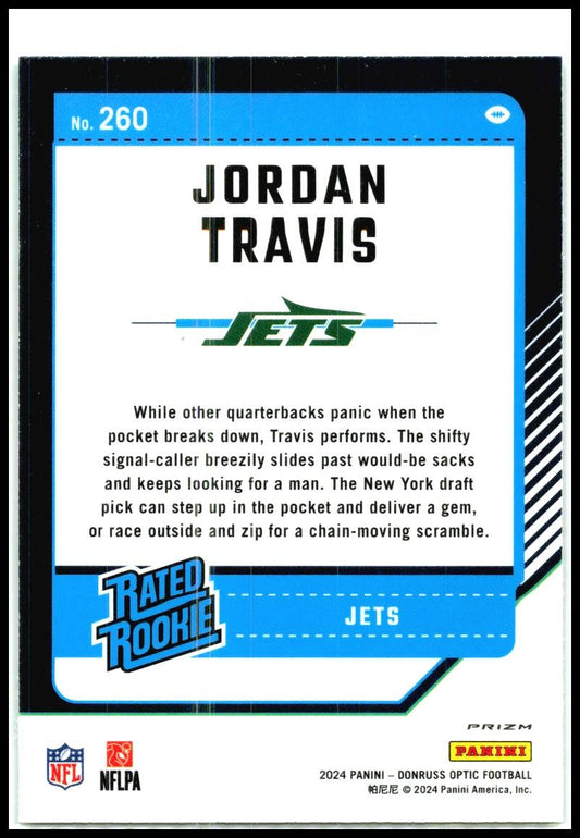 2024 Donruss Optic Green Velocity #260 Jordan Travis New York Jets