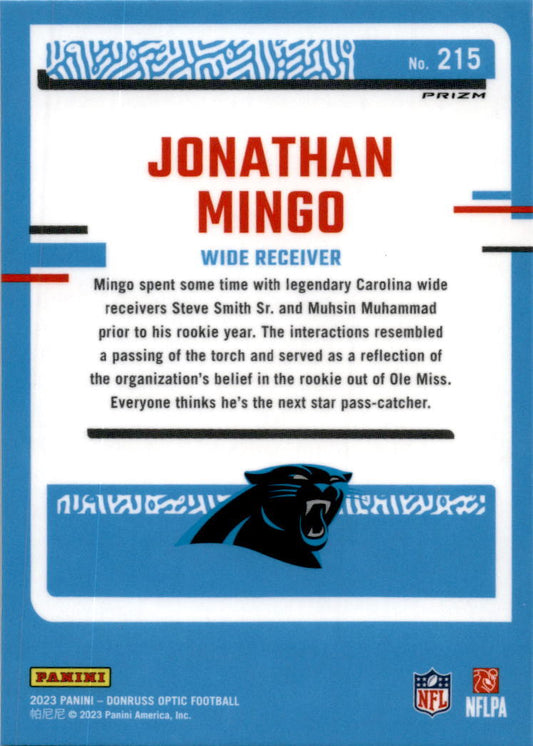 2023 Donruss Optic Green Hyper #215 Jonathan Mingo Carolina Panthers