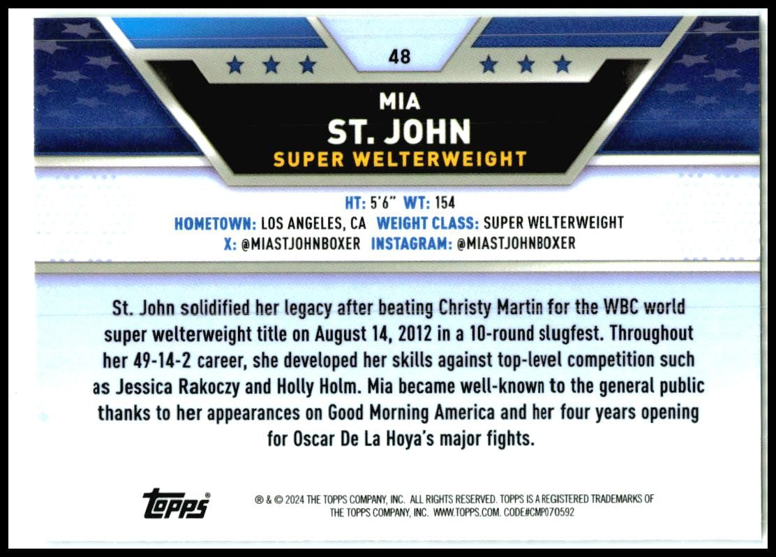 2024 Topps Chrome Boxing # Mia ST. John