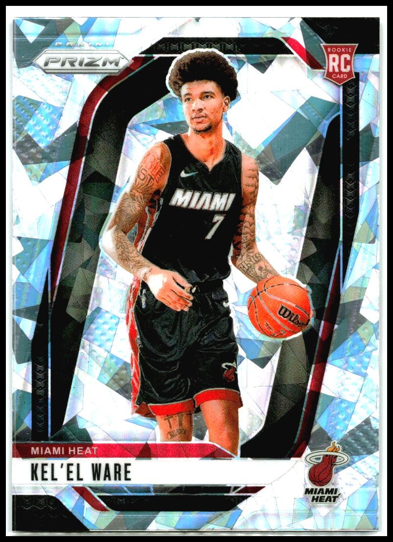 2024-25 Panini Prizm Prizms Ice #248 Kel'el Ware Miami Heat