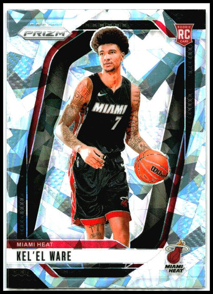 2024-25 Panini Prizm Prizms Ice #248 Kel'el Ware Miami Heat