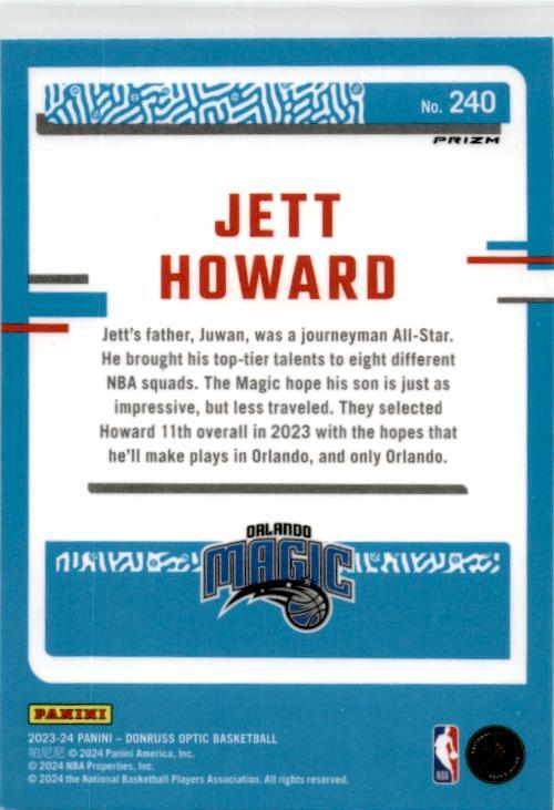 2023-24 Donruss Optic Blue Velocity #240 Jett Howard Rookie Orlando Magic