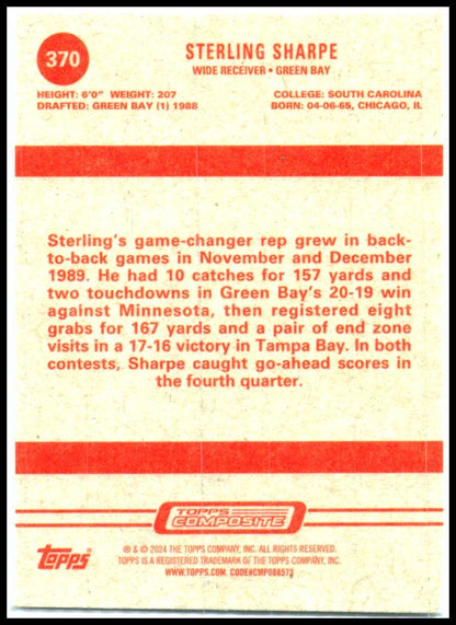 2023 Topps Composite #370 Sterling Sharpe Green Bay Packers