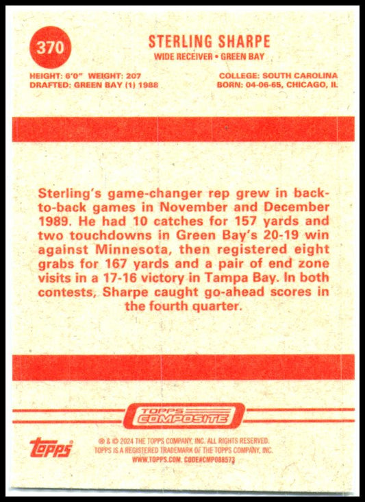 2023 Topps Composite #370 Sterling Sharpe Green Bay Packers