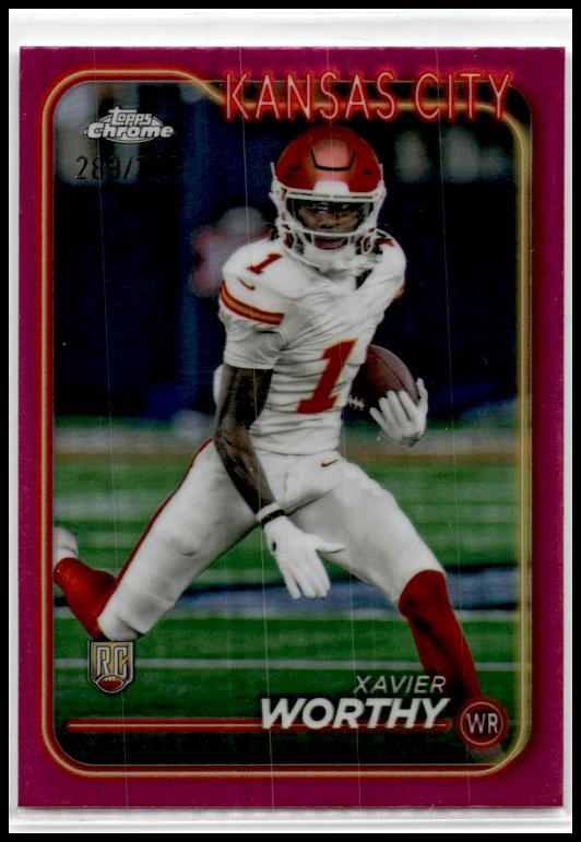 2024 Topps Chrome Magenta Refractor #208 Xavier Worthy Rookie Chiefs