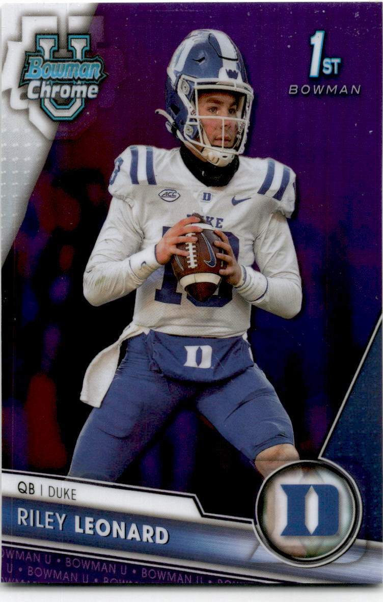 2023 Bowman University Chrome Purple #6 Riley Leonard Duke /399