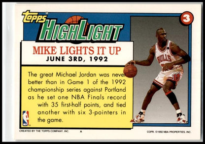 1992-93 Topps Gold #3 Michael Jordan Chicago Bulls