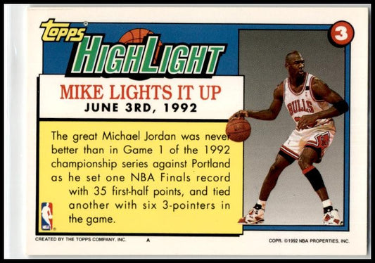 1992-93 Topps Gold #3 Michael Jordan Chicago Bulls