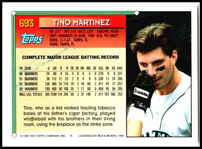 1994 Topps #693 Tino Martinez Seattle Mariners
