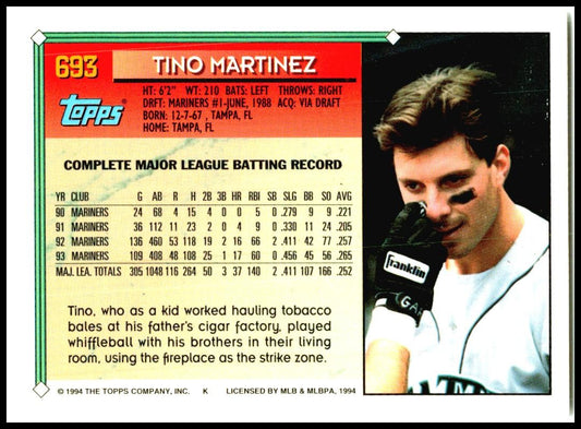 1994 Topps #693 Tino Martinez Seattle Mariners