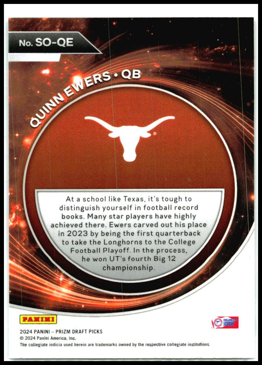 2024 Panini Prizm Draft Picks Student Orientation #SO-QE Quinn Ewers Miami
